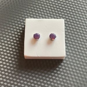 Origami Owl Amethyst Crystal Stud Earrings, NIB